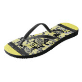 Flipflops für Frauen Gelb, Schwarz Badesandalen (Schrägansicht)
