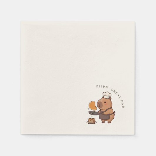 'Flipin' Großartiger Vater' Cute Lustige Capybara Serviette (Vorderseite)