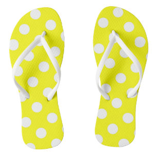 Flippen Flops Gelb & Weiß Polk a Dot Badesandalen