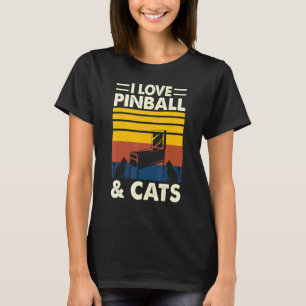 Flipper-Spieler lieben Pinball-Spiel Katzen  Arcad T-Shirt