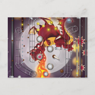 Flipperautomat Drache Postkarte