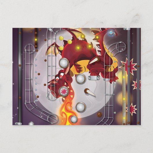Flipperautomat Drache Postkarte (Vorderseite)