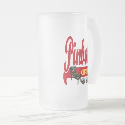 Flipperautomat-Meister Mattglas Bierglas (VorderseiteRechts)