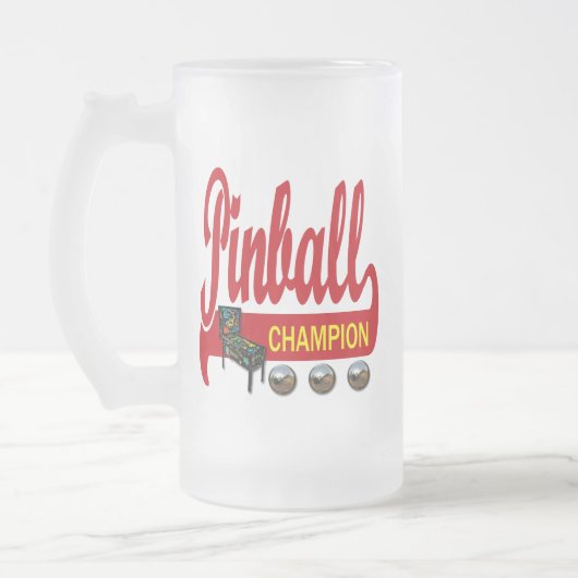 Flipperautomat-Meister Mattglas Bierglas (Links)