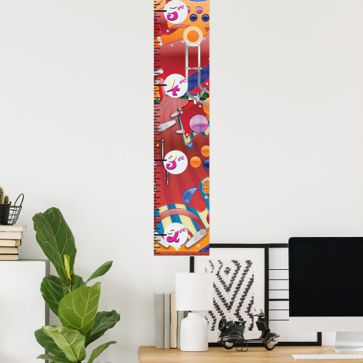 Flippermaschine Wachstumsdiagramm. Poster (Heimbüro)