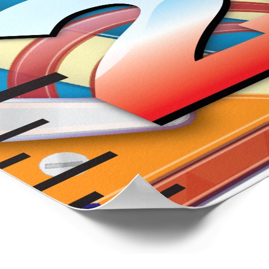 Flippermaschine Wachstumsdiagramm. Poster (Ecke)