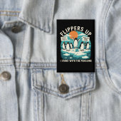 Flippern hoch Ich stehe mit Pinguinen Funny Reside Button (Insitu)