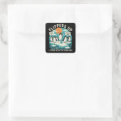 Flippern hoch Ich stehe mit Pinguinen Funny Reside Quadratischer Aufkleber (Tasche)