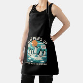 Flippern hoch Ich stehe mit Pinguinen Funny Reside Schürze (InSitu)