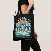 Flippern hoch Ich stehe mit Pinguinen Funny Reside Tasche (Von Nahem)
