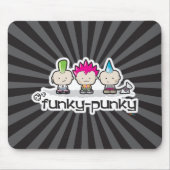 Flippig-Punky schwarzes Mousepad (Vorne)