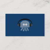 Flippige blaue Quallen DJ mit den Kopfhörern Visitenkarte (Rückseite)