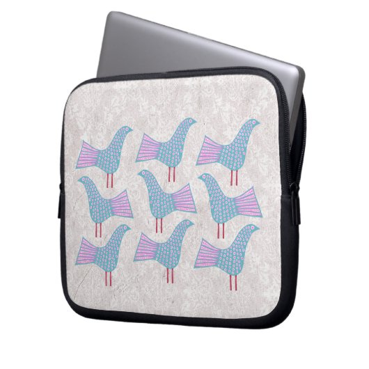 Flippige blaue Vogel-Laptop Ipad Hülsen-Tasche Laptopschutzhülle (Vorderseite Links)