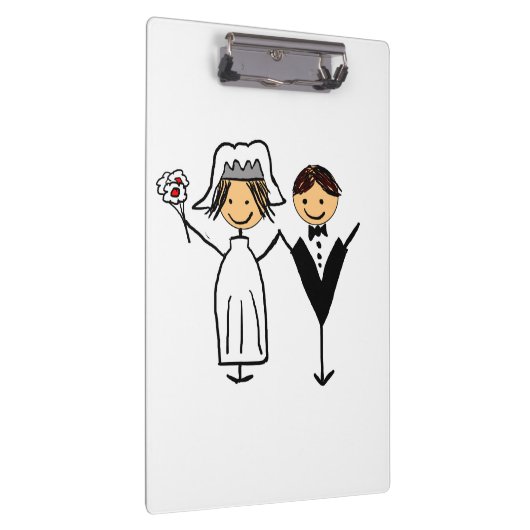 Flippige Braut u. Bräutigam Klemmbrett (Rechts)