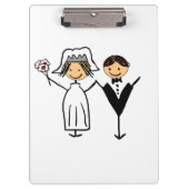 Flippige Braut u. Bräutigam Klemmbrett (Vorderseite)