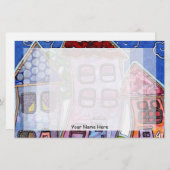 Flippige bunte Häuser Briefpapier (Vorne/Hinten)