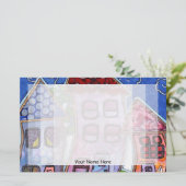 Flippige bunte Häuser Briefpapier (Stehend Vorderseite)