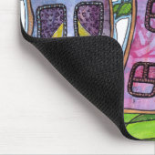 Flippige bunte Häuser Mousepad (Ecke)