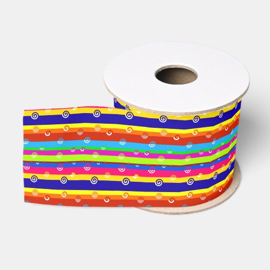 Flippige bunte Streifen Ripsband (Spule)