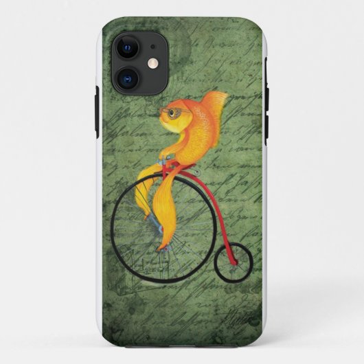 Flippige Fische auf einem Penny-Farthing Case-Mate iPhone Hülle (Rückseite)