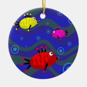 Flippige Fische Keramik Ornament