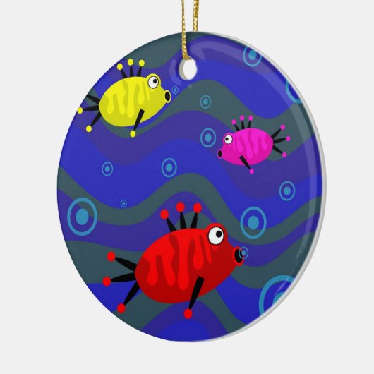 Flippige Fische Keramik Ornament (Links)