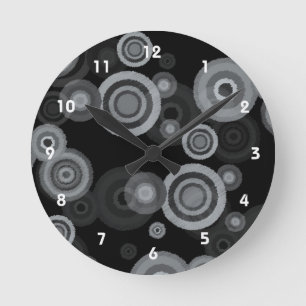 Flippige Gekritzel-Kreise Runde Wanduhr