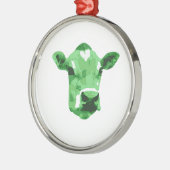 Flippige grüne Kuh Ornament Aus Metall (Links)