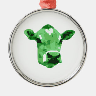 Flippige grüne Kuh Ornament Aus Metall