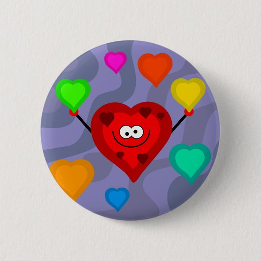 Flippige Herzen Button (Vorderseite)