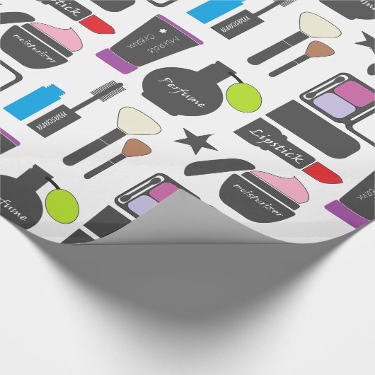 Flippige Make-upcollage Geschenkpapier (Ecke)