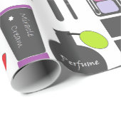 Flippige Make-upcollage Geschenkpapier (Rolleneckpunkt)