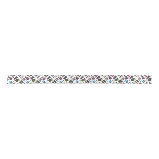 Flippige Make-upcollage Satinband (Vorderseite)