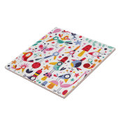 Flippige modische Retro Vögel Fliese (Seite)