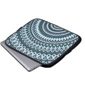 Flippige Pfau-Mandalamuster-Laptophülse Laptopschutzhülle (Vorne Knopf)