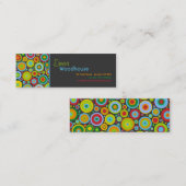 Flippige Punkte dunkelgrau Mini Visitenkarte (Vorne/Hinten)