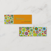 Flippige Punkte orange Mini Visitenkarte (Vorne/Hinten)