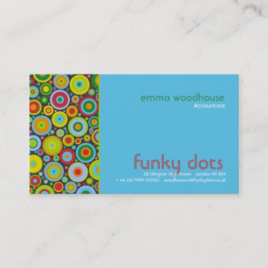 Flippige Punkte:: Türkis Visitenkarte (Vorderseite)