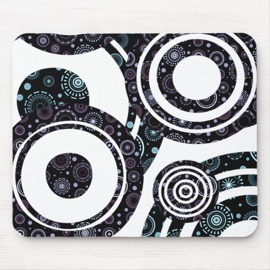 Flippige Retro Kreise Mousepad (Vorne)