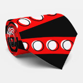 Flippige Retro rote weiße schwarze Kreise u. Krawatte (Gerollt)