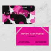 Flippige rosa und schwarze Tupfen-Visitenkarte Visitenkarte (Vorne/Hinten)