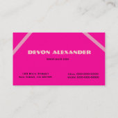 Flippige rosa und schwarze Tupfen-Visitenkarte Visitenkarte (Rückseite)