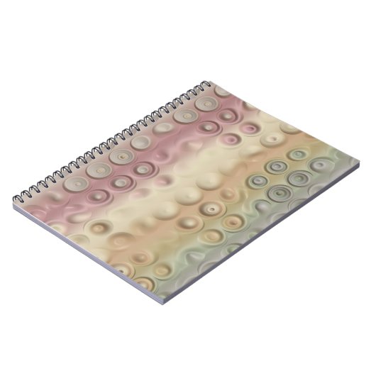 Flippige sahnige Pastellkreise und Streifen Notizblock (Linke Seite)