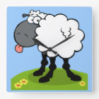 flippige Schafe, die heraus Zungeuhr haften
