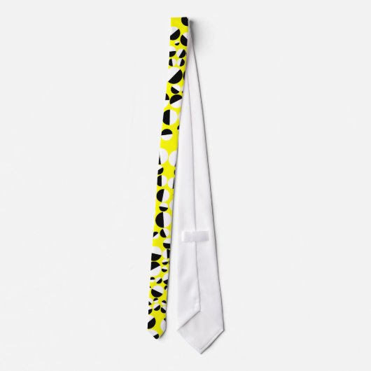 Flippige Schwarzweiss-Punkte auf Gelb Krawatte (Rückseite)