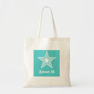 Flippige Stern-Bonbon16 Swag-Tasche, Türkis Tragetasche