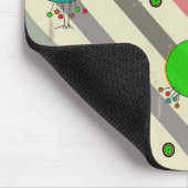 Flippige Vögel gestreiftes Mousepad (Ecke)