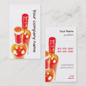 flippige Weinflaschen-Visitenkarteschablone Visitenkarte (Vorne/Hinten)