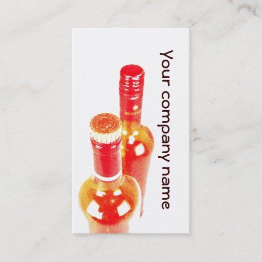 flippige Weinflaschen-Visitenkarteschablone Visitenkarte (Vorderseite)