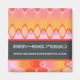 Flippige Wellen 03 * rosa gelb-orangeer Magnet